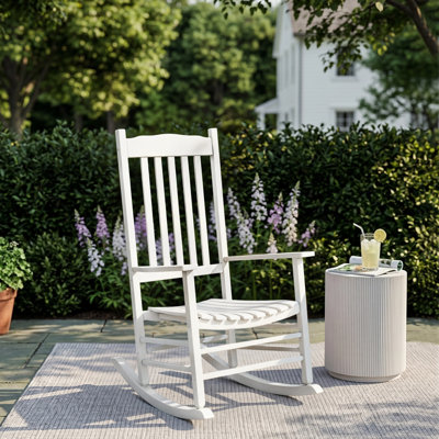 Beachcrest Home™ Outdoor Amall Rocking Solid Wood Chair & Reviews